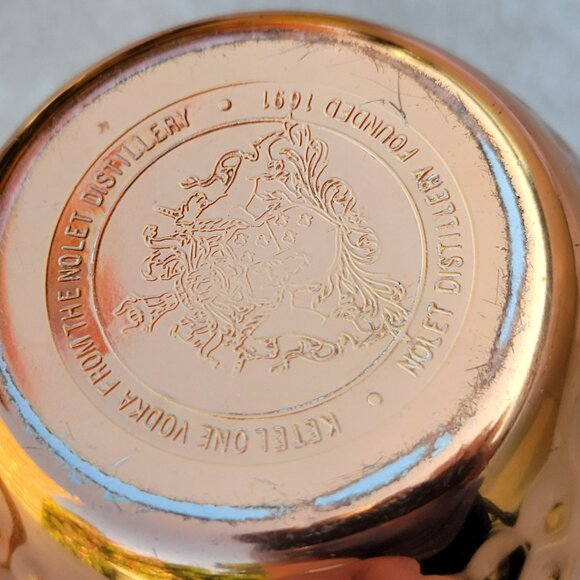 Pair of Copper Moscow Mule Mugs Hammered Finish Ketel One Vodka - Picture 12 of 12